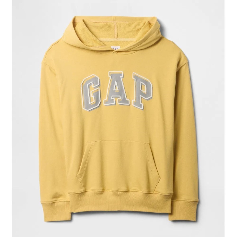GAP Erkek Çocuk Relaxed Logolu  Havlu Kumaş Sweatshirt Sarı