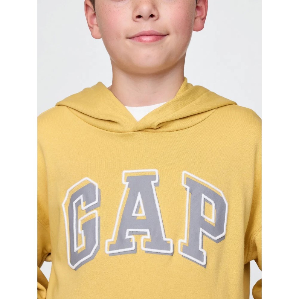 GAP Erkek Çocuk Relaxed Logolu  Havlu Kumaş Sweatshirt Sarı