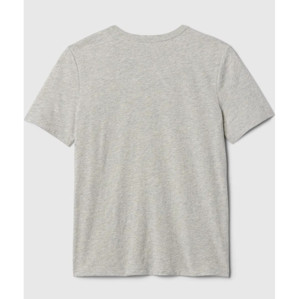 GAP Logolu Erkek Çocuk Kısa Kol T-shirt Gri