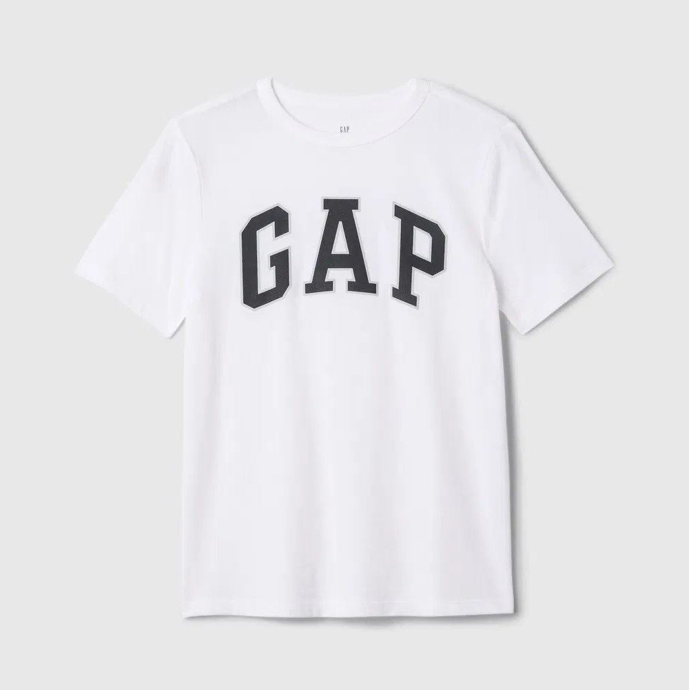 GAP Logolu Erkek Çocuk Kısa Kol T-shirt Beyaz