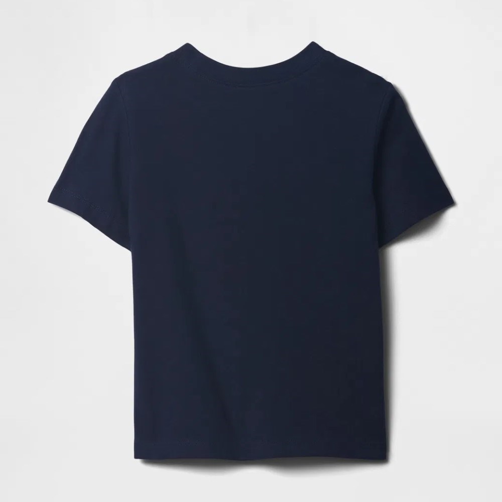 GAP Erkek Bebek Grafikli Kısa Kol T-shirt Koyu Mavi