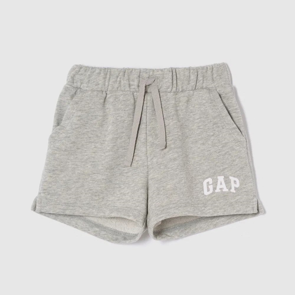 GAP Logo Kız Bebek Fransız Havlu Kumaş Pull-On Şort Gri