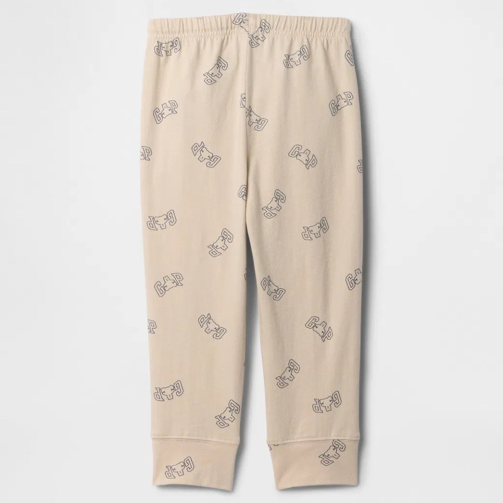 GAP Erkek Bebek Logo Baskılı Pull-On Jogger Eşofman Altı Krem