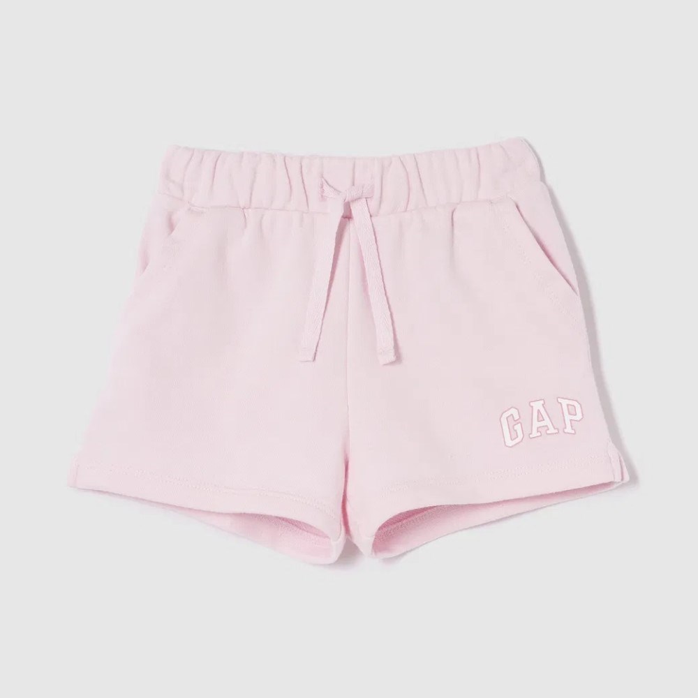 GAP Logo Kız Bebek Fransız Havlu Kumaş Pull-On Şort Pembe