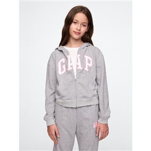 GAP Logolu Kız Çocuk Havlu Kumaş Fermuarlı S-shirt Ceket