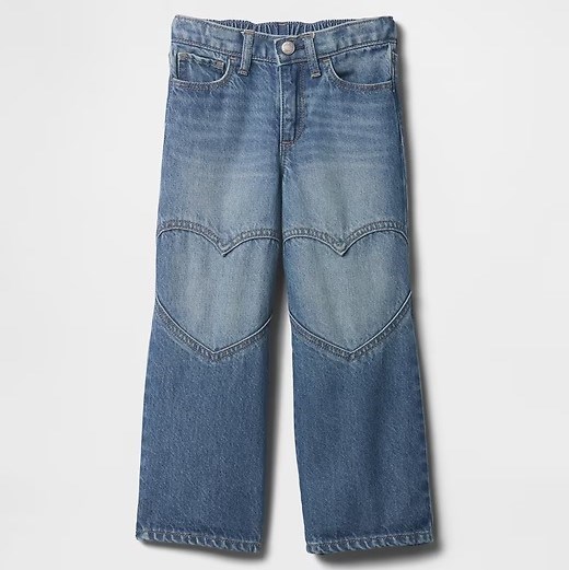 GAP Kız Bebek Kalp Desenli Denim Pantolon Mavi