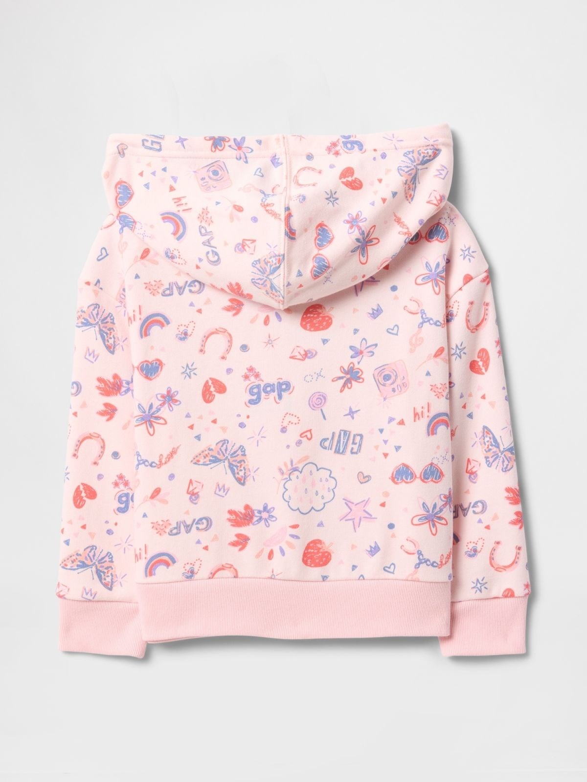 GAP Logolu Kız Bebek Relaxed Fermuarlı S-Shirt Ceket Pembe