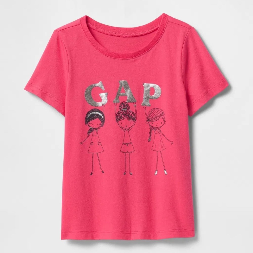 GAP Kız Bebek Grafikli Kısa Kol T-shirt Pembe