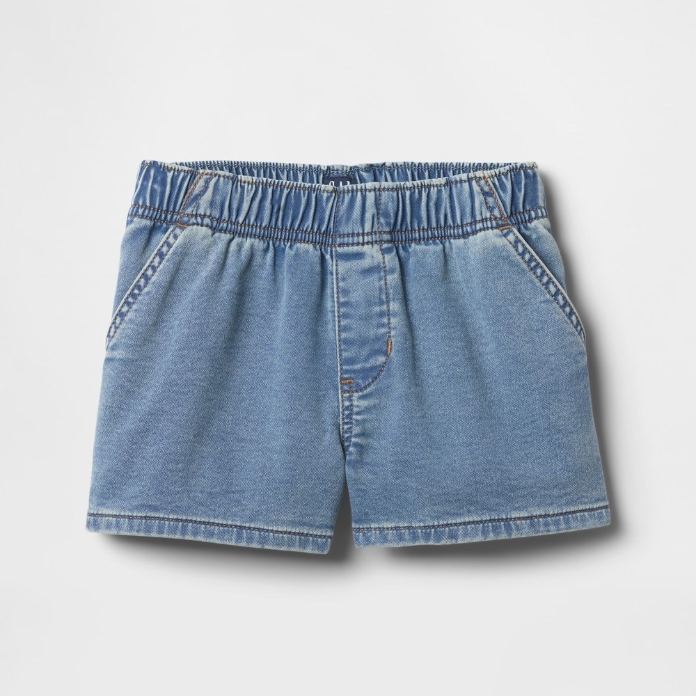 GAP Kız Çocuk High Rise Pull-On Jean Şort Mavi