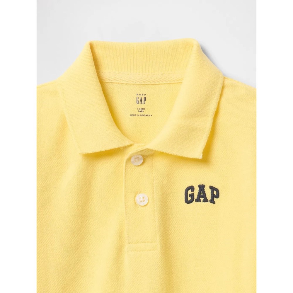GAP Logolu Erkek Bebek Polo Yaka Kısa Kol T-shirt Sarı