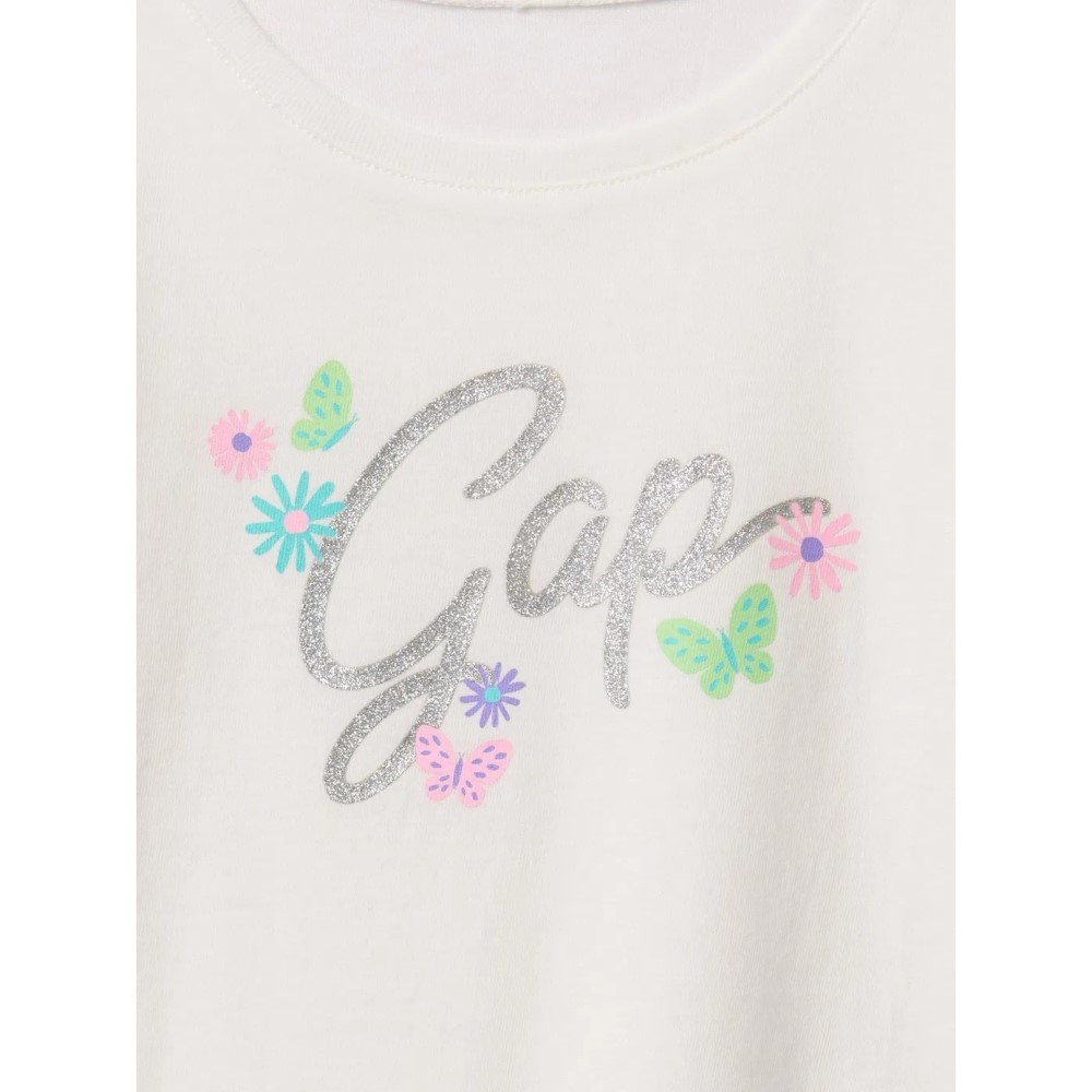 GAP Kız Bebek Grafikli Kısa Kol T-shirt Beyaz