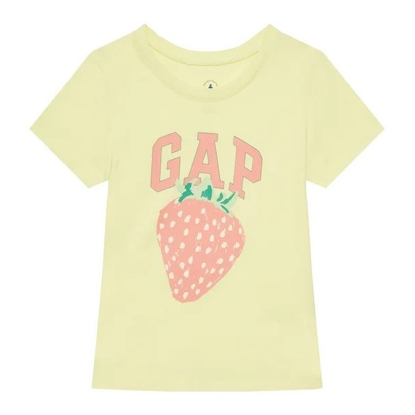 GAP Kız Bebek Grafikli Kısa Kol T-shirt Sarı