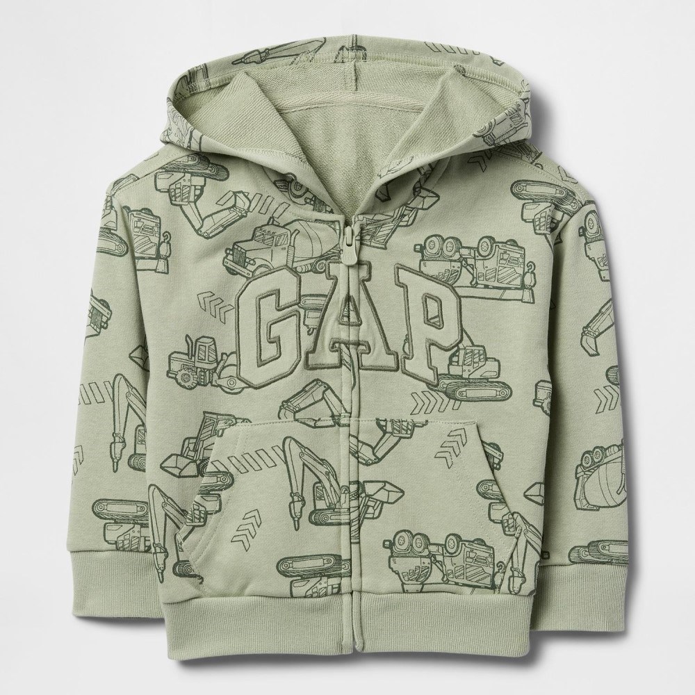 GAP Logolu Erkek Çocuk Fermuarlı S-Shirt Ceket Yeşil