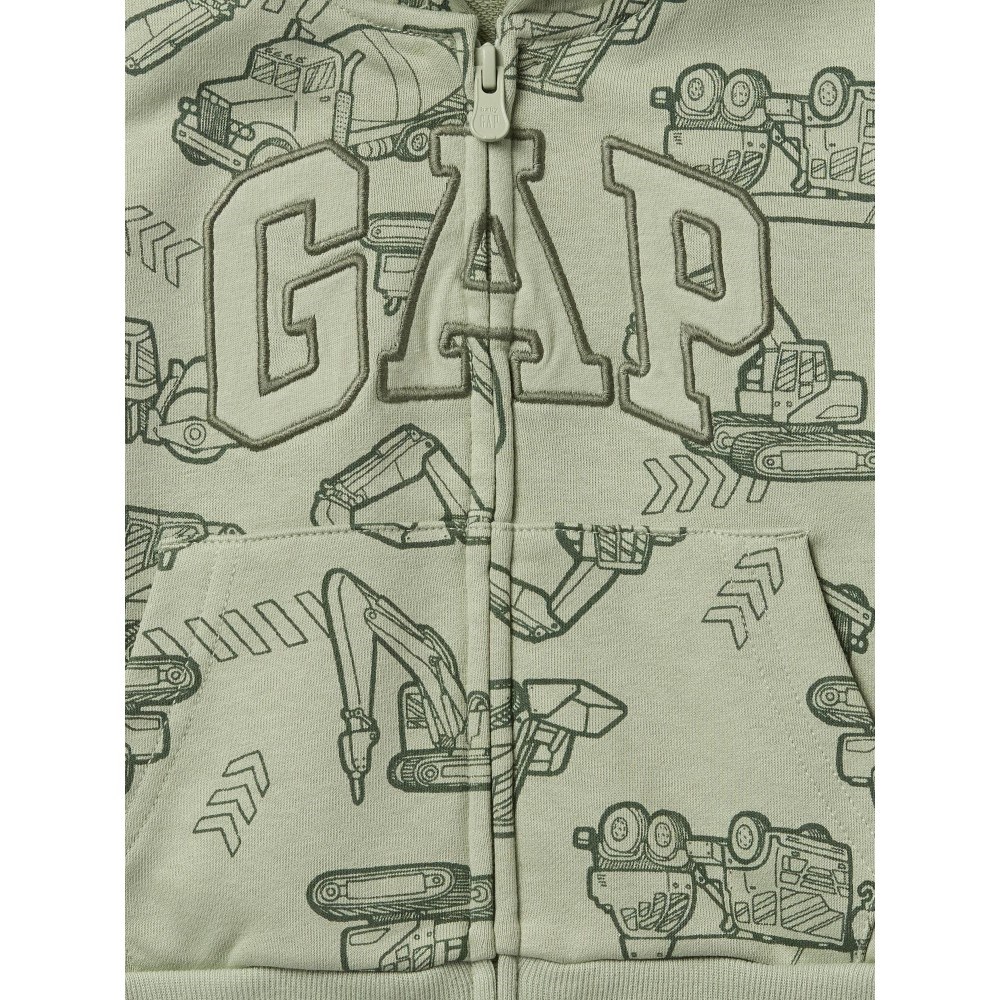 GAP Logolu Erkek Çocuk Fermuarlı S-Shirt Ceket Yeşil