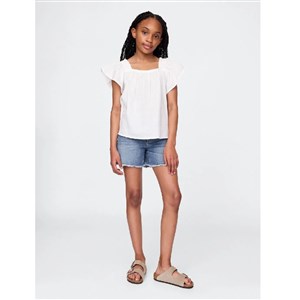 GAP Kız Çocuk Mid Rise Midi Denim Şort