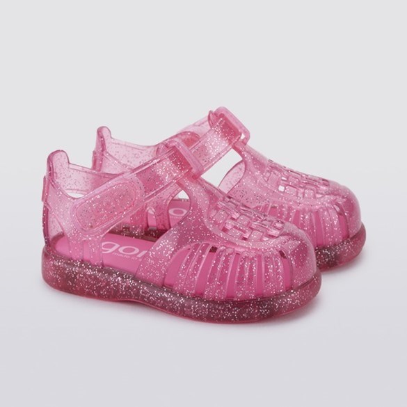 İgor Yazlık Çocuk Sandaleti Tobby Gloss Transparante- Fuchsia Glitter Pembe