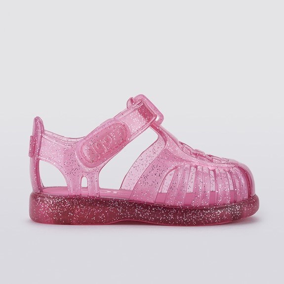 İgor Yazlık Çocuk Sandaleti Tobby Gloss Transparante- Fuchsia Glitter Pembe