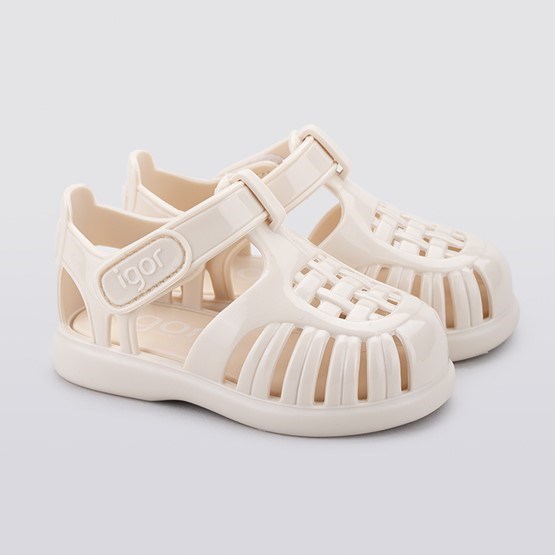 İgor Yazlık Çocuk Sandaleti Tobby Gloss - Ivory Krem