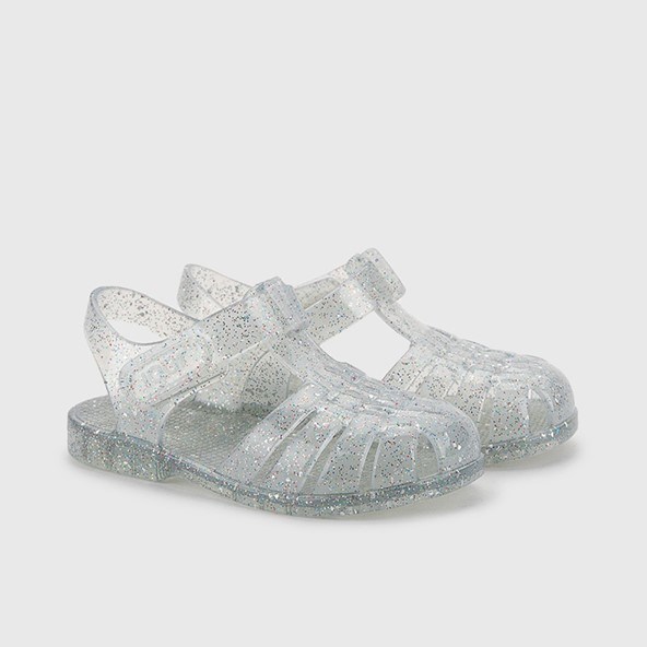igor Yazlık Çocuk Sandaleti Clasica Cristal Multi Glitter Beyaz