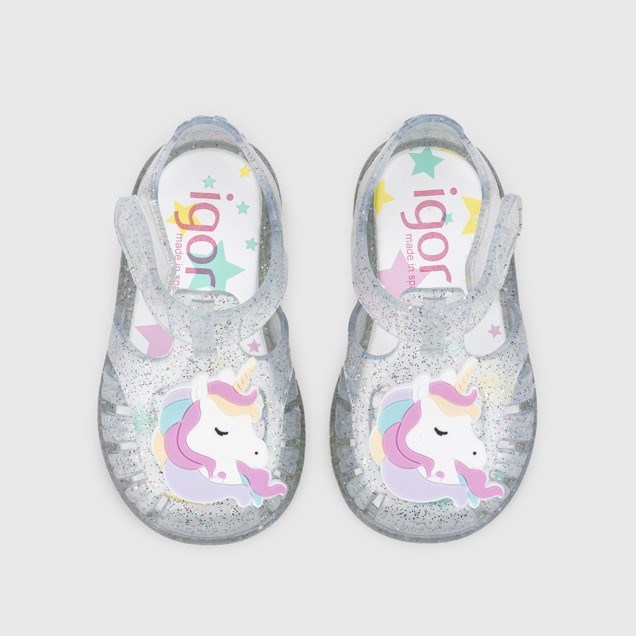 igor Yazlık Çocuk Sandaleti Tobby Multi Glitter- Unicorn Beyaz