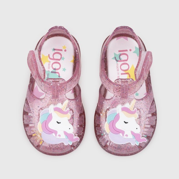 igor Yazlık Çocuk Sandaleti Tobby Multi Glitter- Unicorn Pembe