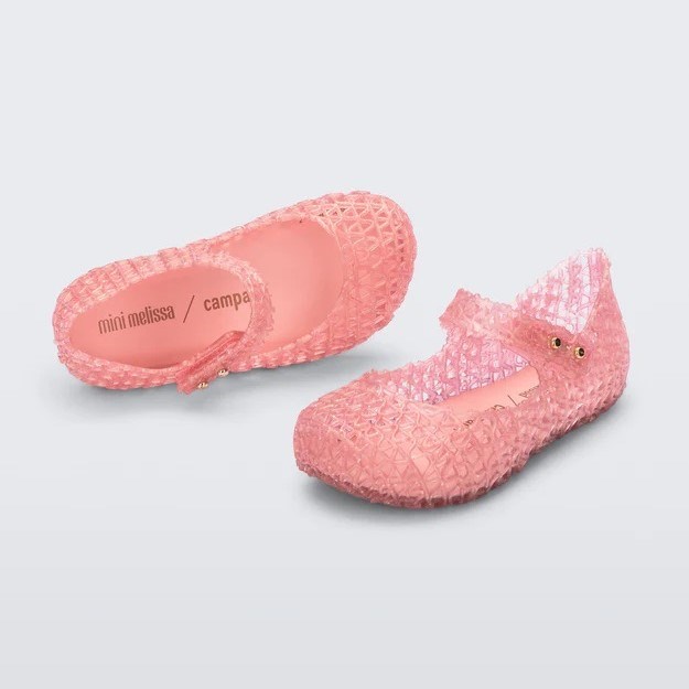 Mini Melissa Bebek Sandaleti Campana Papel Pembe