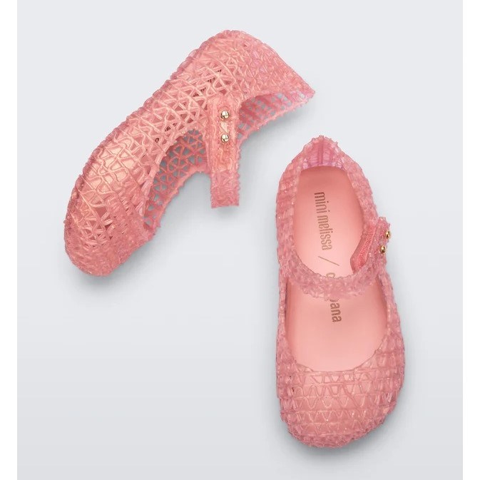Mini Melissa Bebek Sandaleti Campana Papel Pembe