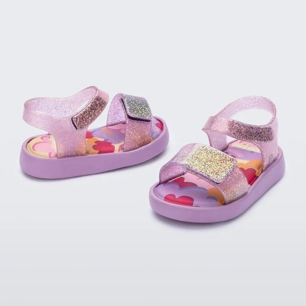 Mini Melissa Jump Baskılı Bebek Sandaleti Mor