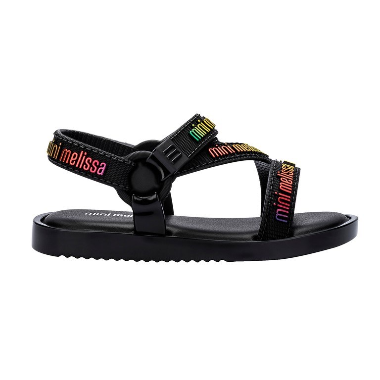 Mini Melissa Stripes M Lover Bebek Sandaleti Siyah