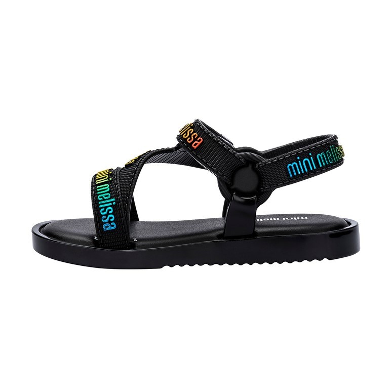 Mini Melissa Stripes M Lover Bebek Sandaleti Siyah