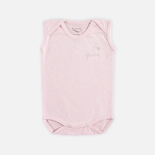 Mi Espiga Sweet Dream Bebek Kolsuz Body 3'lü Set Pembe