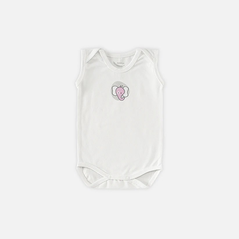 Mi Espiga Bebek Fil Baskılı Kısa Kollu Body 3'lü Set Pembe