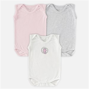 Mi Espiga Bebek Fil Baskılı Kısa Kollu Body 3'lü Set