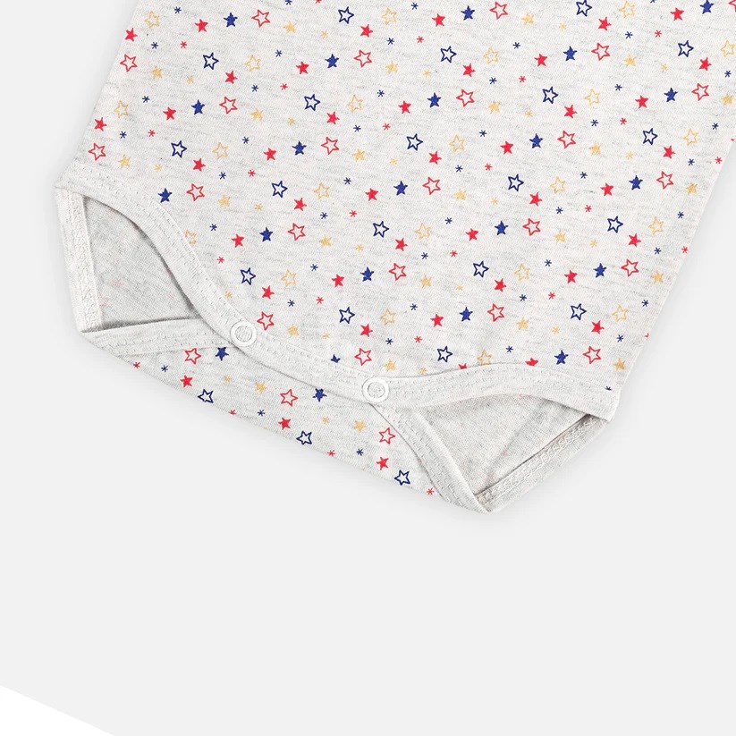 Mi Espiga Twinkle Baskılı 2'li Sıfır Kollu Bebek Body Beyaz