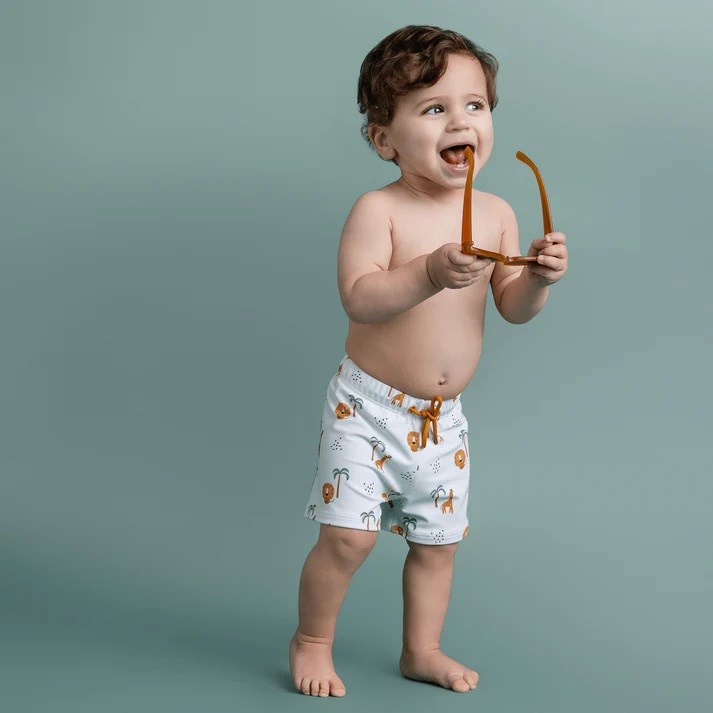 Swim Essentials Yazlık Erkek Çocuk Şort Mayo- Jungle Beyaz