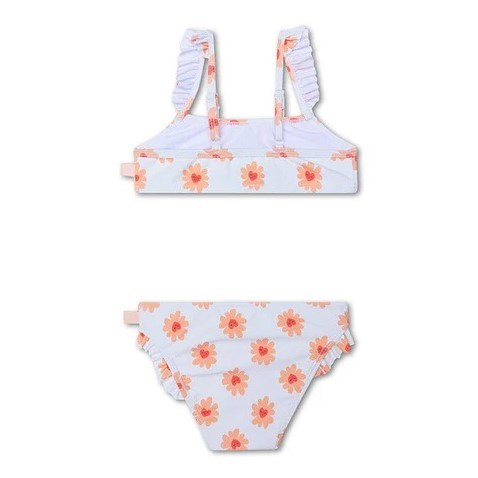 Swim Essentials Kız Çocuk Bikini-Flower Beyaz