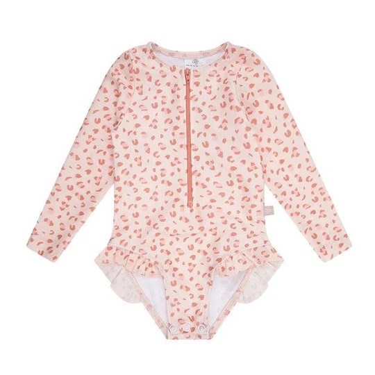 Swim Essentials Uv Korumalı Uzun Kollu Kız Çocuk Mayo- Leopard Pink Pembe