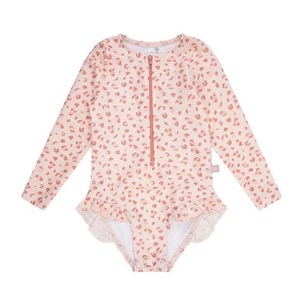 Swim Essentials Uv Korumalı Uzun Kollu Kız Çocuk Mayo- Leopard Pink
