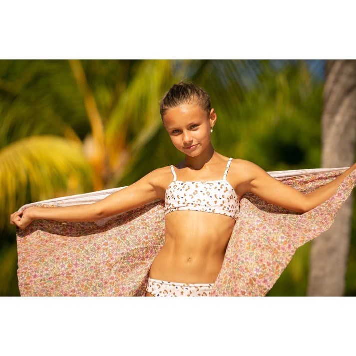 Swim Essentials Kız Çocuk Bikini-Leopar Beyaz