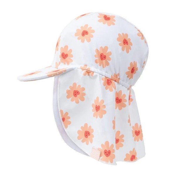 Swim Essentials Yazlık Kız Çocuk Şapka- Flower Beyaz