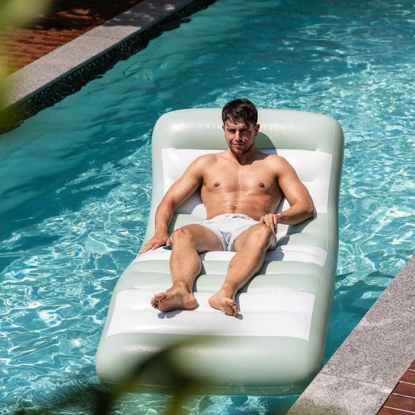 Swim Essentials Green White Şişme Lounge Yatak 180cm 