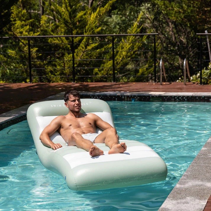 Swim Essentials Green White Şişme Lounge Yatak 180cm 