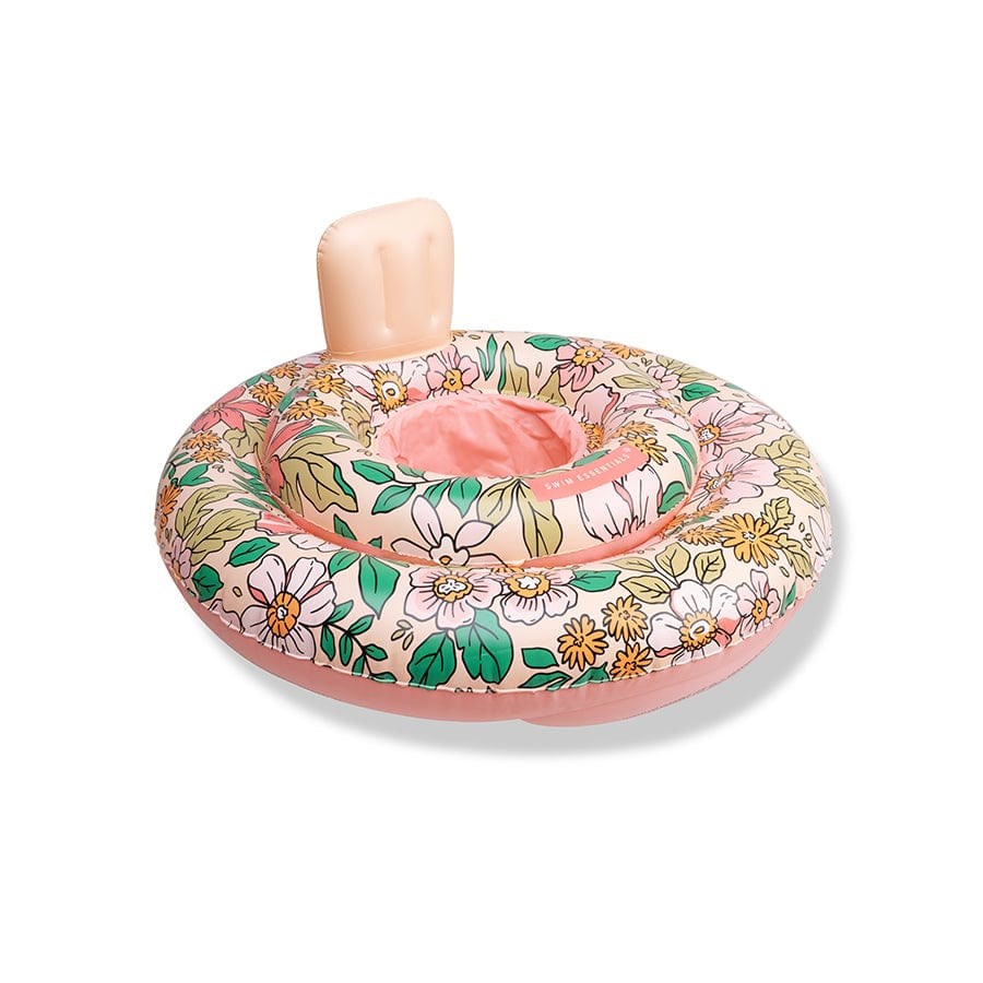 Swim Essentials Pink Blossom Bebek Sırt Destekli Yüzme Simidi 0-1 Yaş 