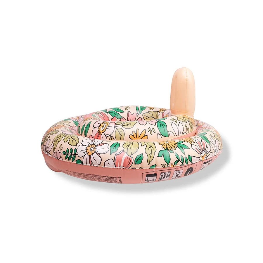 Swim Essentials Pink Blossom Bebek Sırt Destekli Yüzme Simidi 0-1 Yaş 
