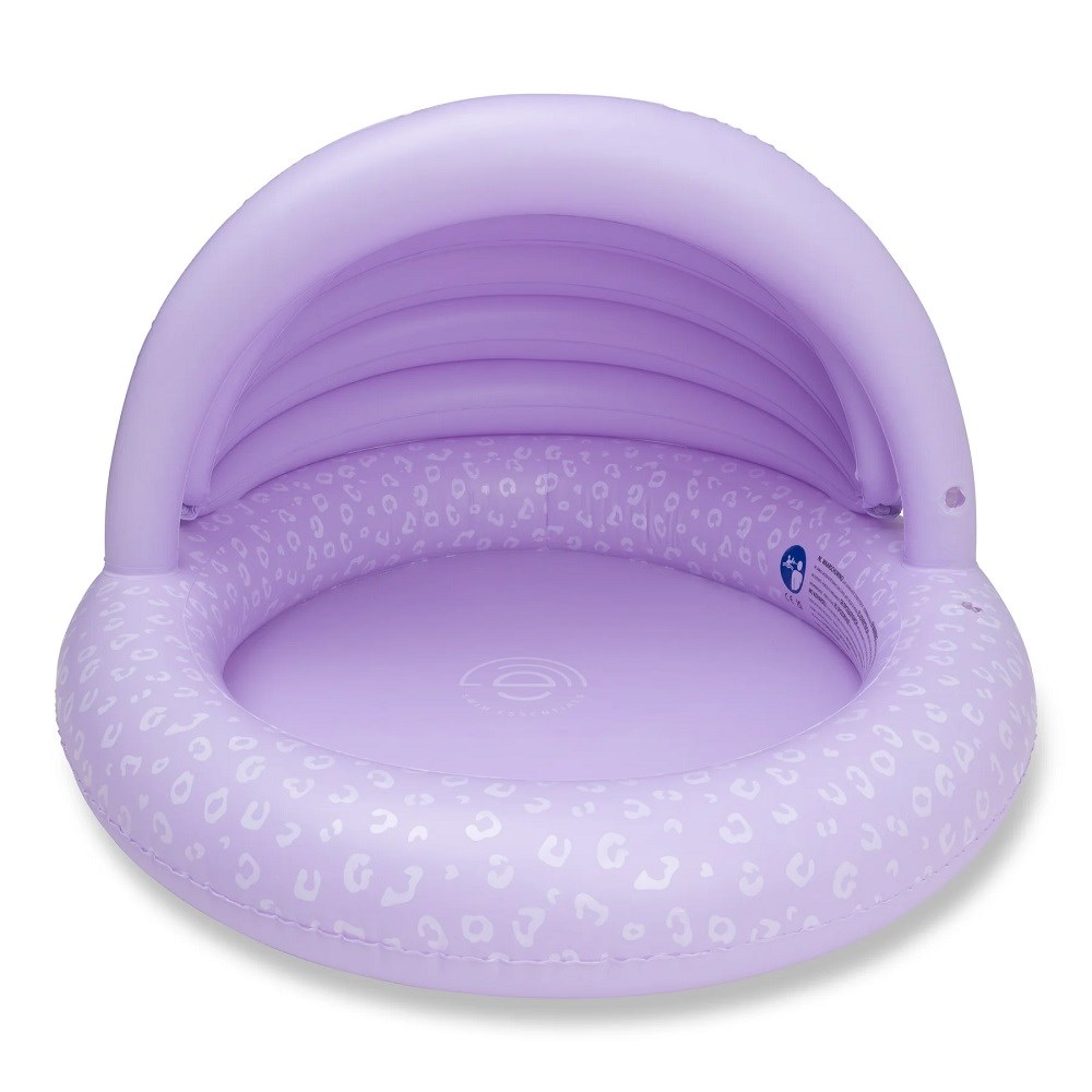 Swim Essentials Lila Leopard Çocuk Gölgelikli Şişme Oyun ve Yüzme Havuzu 100cm 