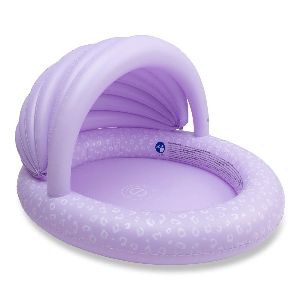 Swim Essentials Lila Leopard Çocuk Gölgelikli Şişme Oyun ve Yüzme Havuzu 100cm 