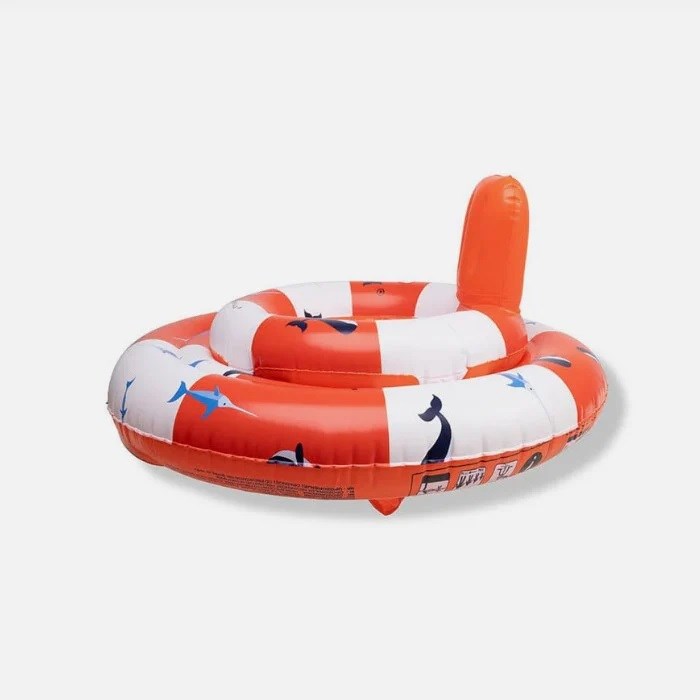 Swim Essentials Red White Whale Bebek Sırt Destekli Yüzme Simidi 0-1 Yaş 
