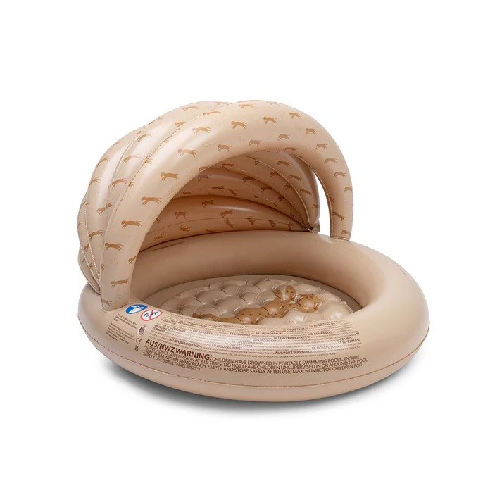 Swim Essentials Brown Leopard Çocuk Gölgelikli Şişme Oyun ve Yüzme Havuzu 100 cm 