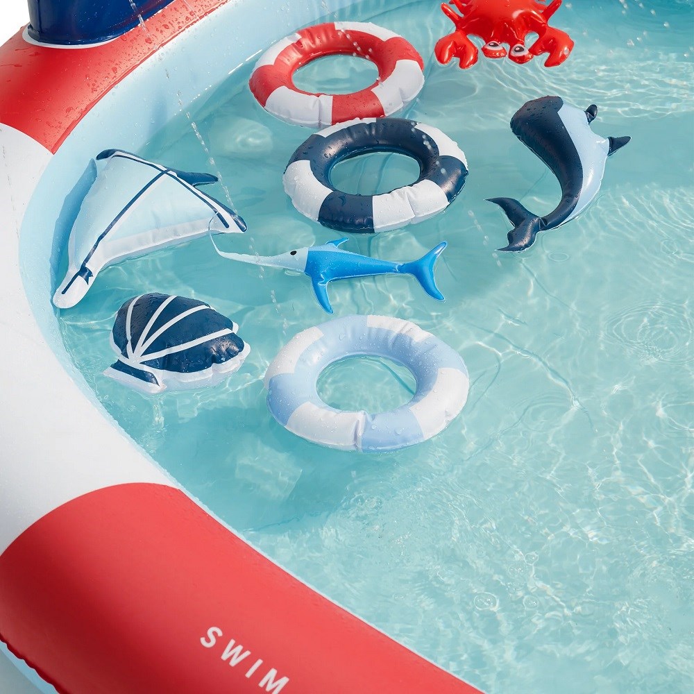 Swim Essentials Whale Fıskiyeli ve Kaydıraklı Şişme Oyun Havuzu 210cm 