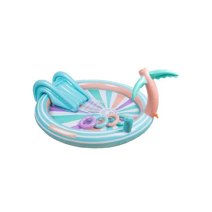Swim Essentials Hello Sunshine Fıskiyeli ve Kaydıraklı Şişme Oyun Havuzu 210cm 